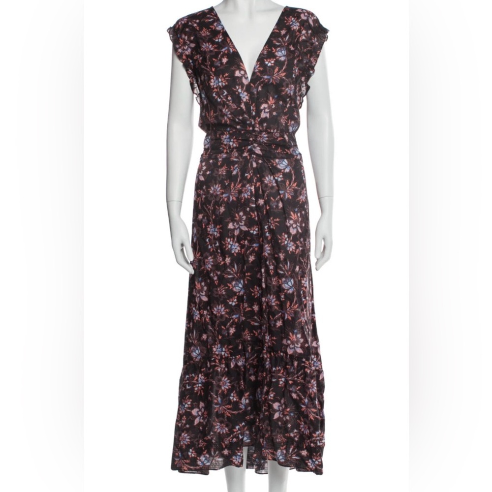 Derek Lam 10 Crosby Sleeveless Floral Ruffle Midi Dress, Size Small